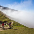 On sort de la brume au-dessus du Recoin à Chamrousse